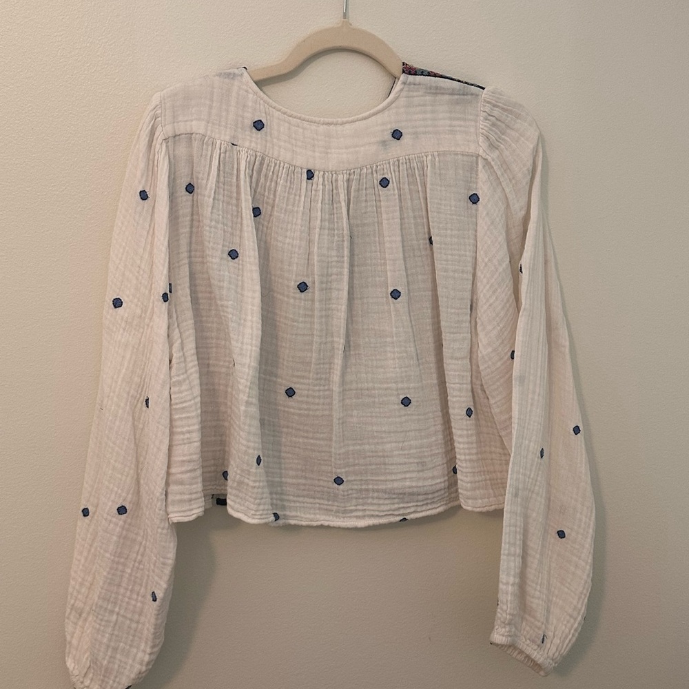 FREE PEOPLE Anthropologie Enter Loveland Blouse size Medium Bohemian. - Picture 10 of 11